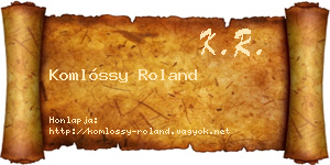Komlóssy Roland névjegykártya