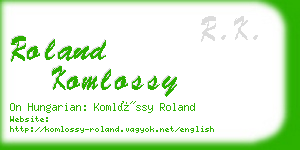 roland komlossy business card